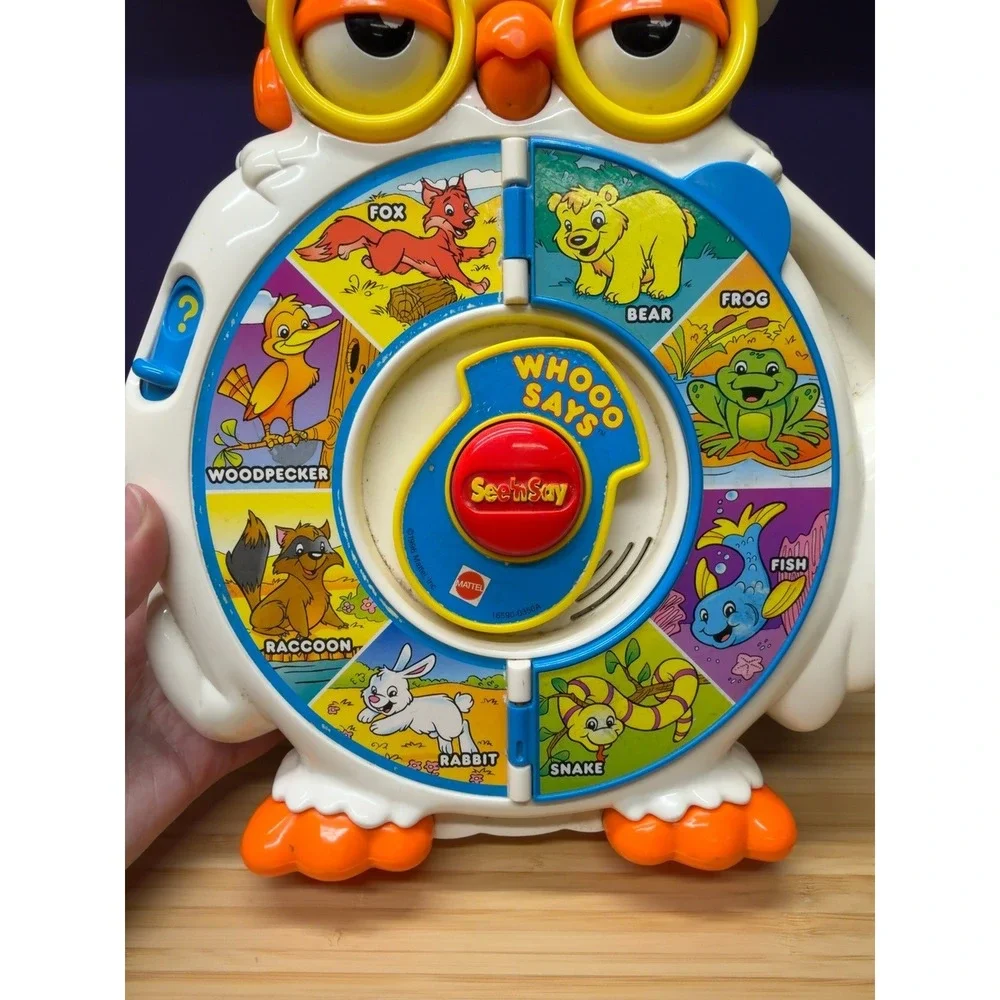 Vintage 1996 Mattel Whooo Says Owl See 'n Say Talking Toy Tested Works